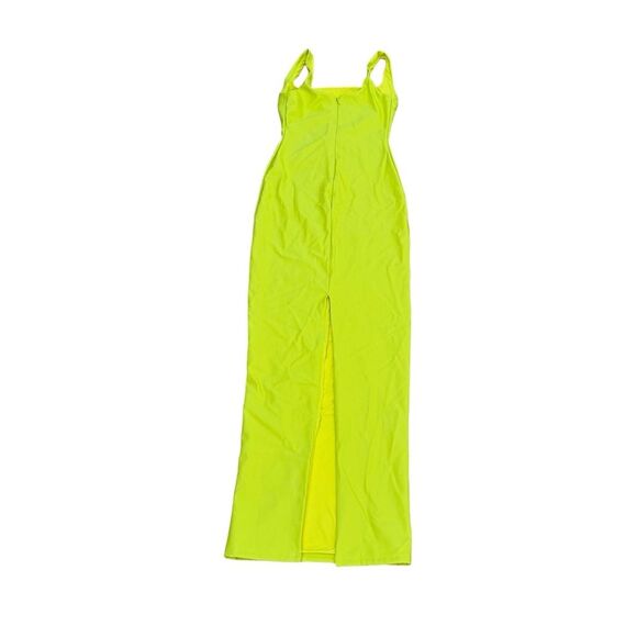 Naked Wardrobe Neon Yellow Faux Leather Maxi Dress - Picture 2 of 16